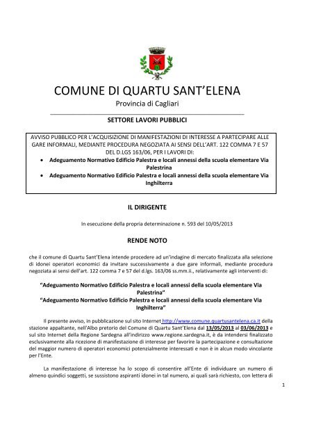 comune di quartu sant'elena - Regione Autonoma della Sardegna