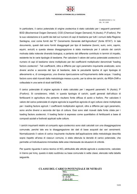 Delibera del 18 gennaio 2005, n. 1/12 [file .pdf] - Regione Autonoma ...