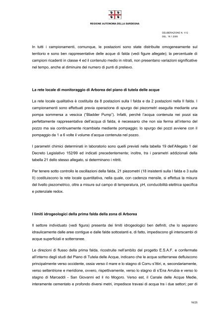 Delibera del 18 gennaio 2005, n. 1/12 [file .pdf] - Regione Autonoma ...