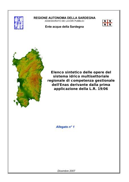 Consulta l'allegato 1 - Regione Autonoma della Sardegna