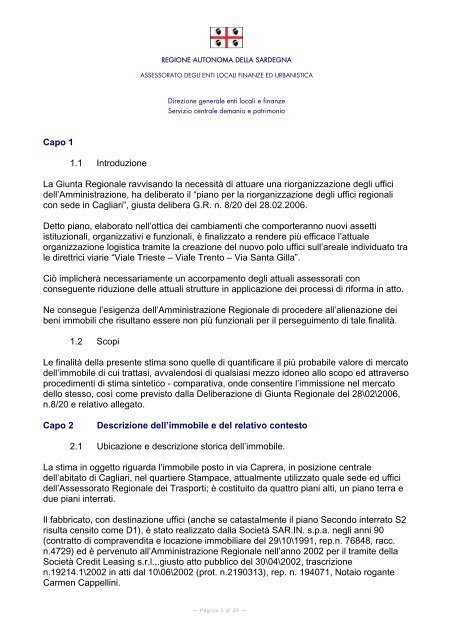 Stima immobile via Caprera 15 [file.pdf] - Regione Autonoma della ...