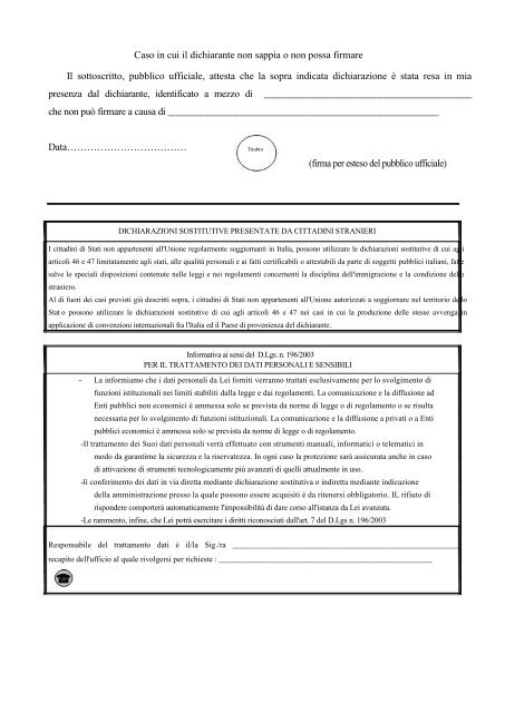 Caso In Cui Il Dichiarant