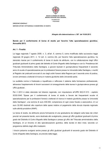 Bando [file.pdf] - Regione Autonoma della Sardegna