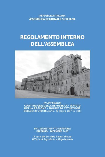 Regolamento Interno A.R.S. - Regione Siciliana