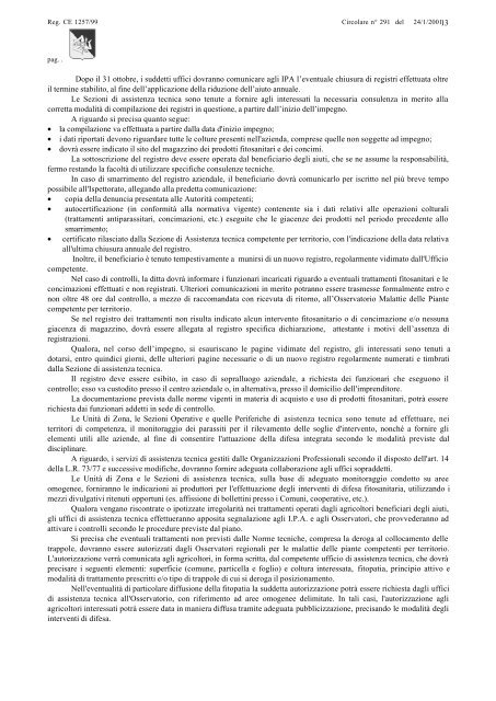 Regione Siciliana CIRCOLARE nÂ° 291 del 24 -1 -2001