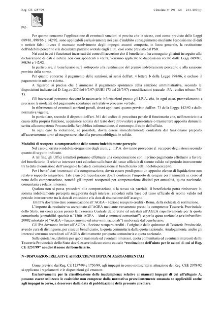 Regione Siciliana CIRCOLARE nÂ° 291 del 24 -1 -2001