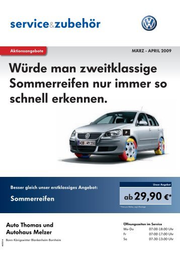 Würde man zweitklassige Sommerreifen nur ... - bei Auto  Thomas