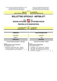 BOLLETTINO UFFICIALE - AMTSBLATT - Regione Autonoma ...