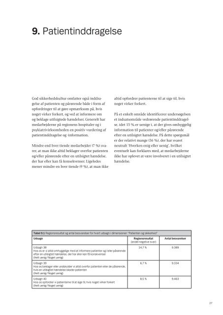 Medarbejdernes vurdering af patientsikkerhedskulturen 2006