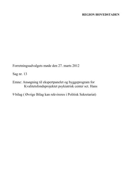 Bilag til sag nr 13 - Region Hovedstaden