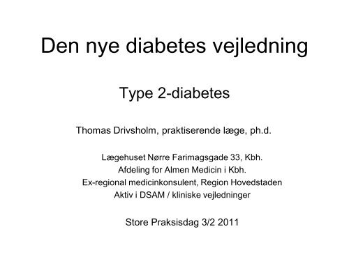 diabetes vejledninger dsam