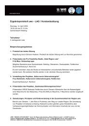 Ergebnisprotokoll uwe â LAG / Vorstandssitzung - Region UWE