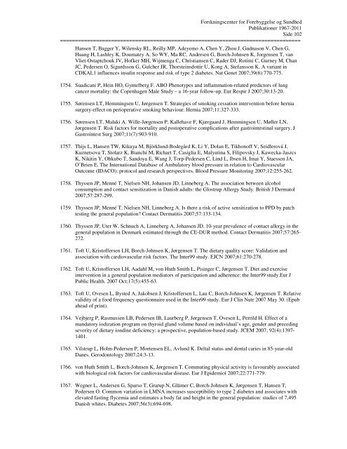 oversigt over publikationer 1967-2011 - Region Hovedstaden