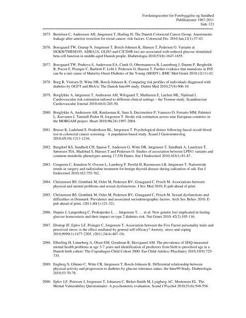 oversigt over publikationer 1967-2011 - Region Hovedstaden