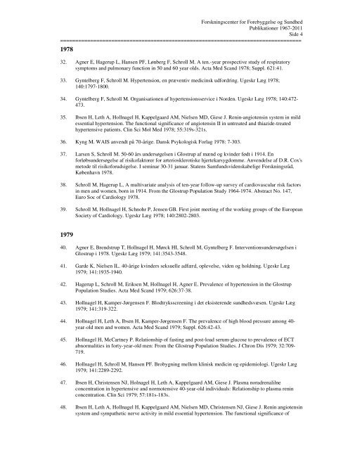 oversigt over publikationer 1967-2011 - Region Hovedstaden