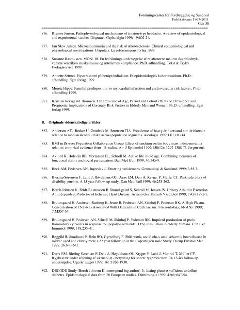 oversigt over publikationer 1967-2011 - Region Hovedstaden