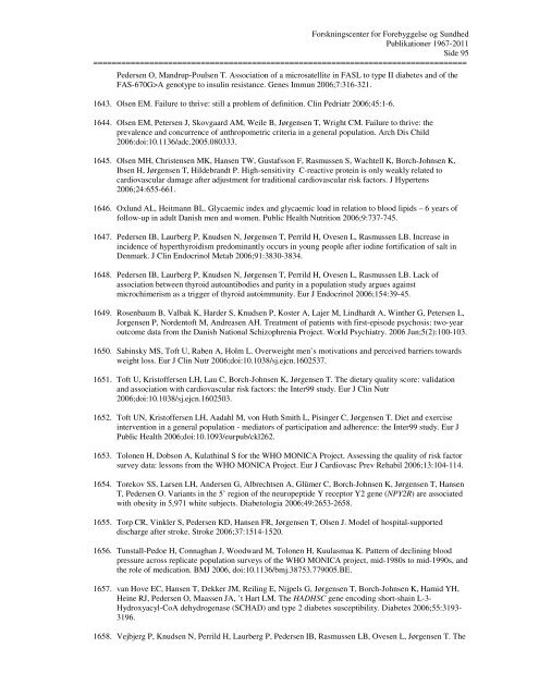 oversigt over publikationer 1967-2011 - Region Hovedstaden