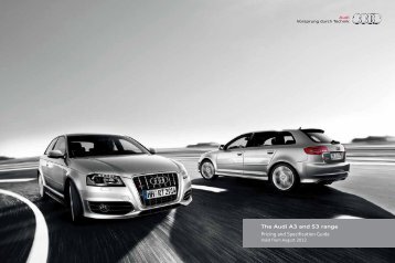 The Audi A3 and S3 range Pricing and Specification Guide