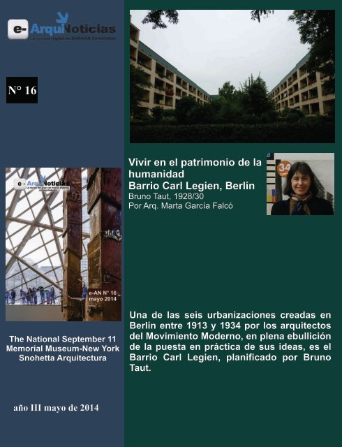 e-ArquiNoticias N° 16 nota N° 7 Vivir en el Patrimonio de la humanidad por la Arq. Marta Garcia Falcó