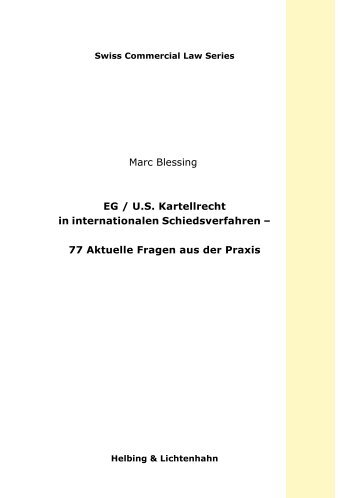 EG / US Kartellrecht in internationalen Schiedsverfahren - Bär & Karrer
