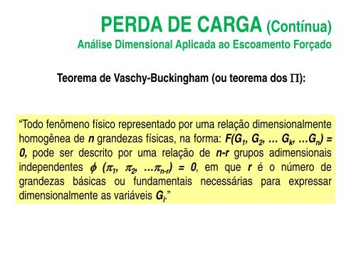 HIDRÁULICA DOS CONDUTOS FORÇADOS