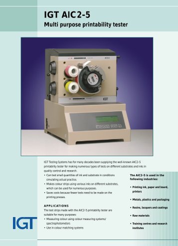 IGT AIC2-5 - IGT Testing Systems