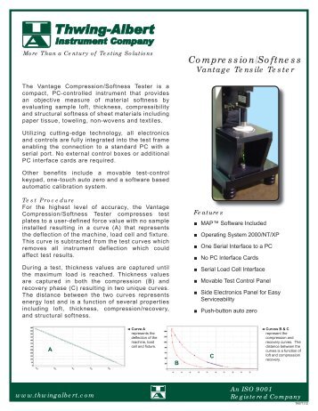 Compression/Softness Vantage Tensile Tester - Regmed