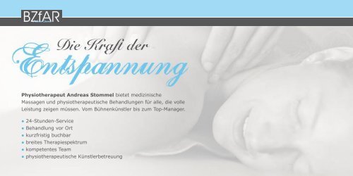 Physiotherapeut Andreas Stommel bietet medizinische Massagen ...