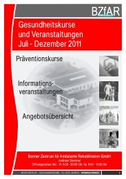 Gesundheitskurse und Veranstaltungen Juli - Dezember 2011