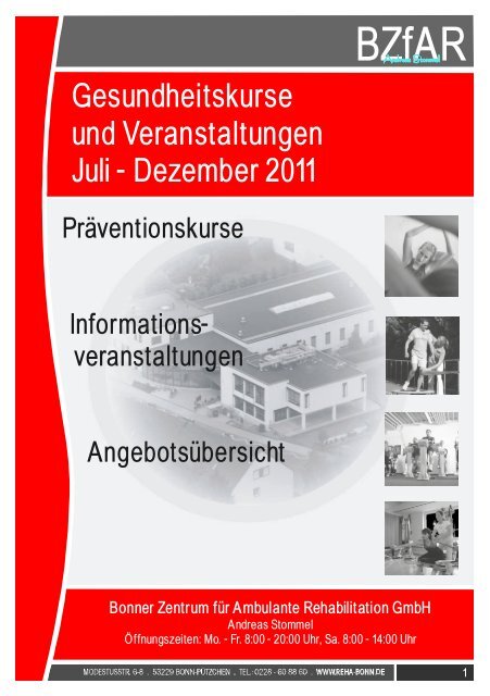 Gesundheitskurse und Veranstaltungen Juli - Dezember 2011