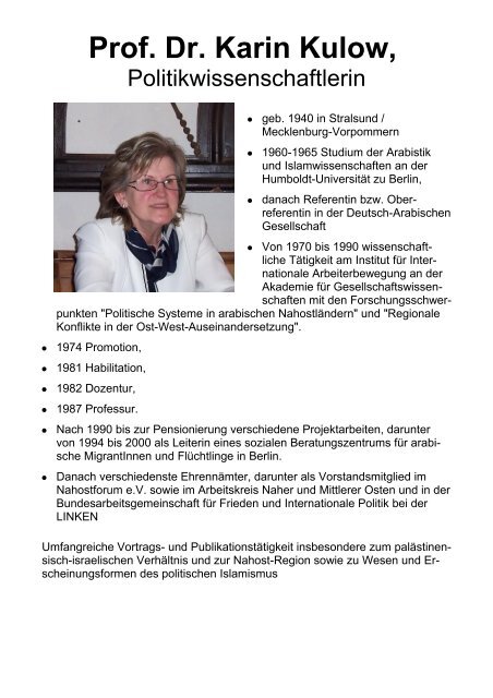 Prof. Dr. Karin Kulow - DIE LINKE. Berlin