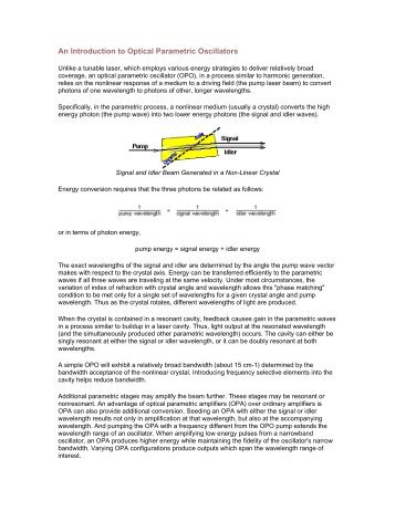 An Introduction to Optical Parametric Oscillators - Continuum Lasers