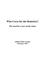 Who cares for the homeless? - Jubilee Centre