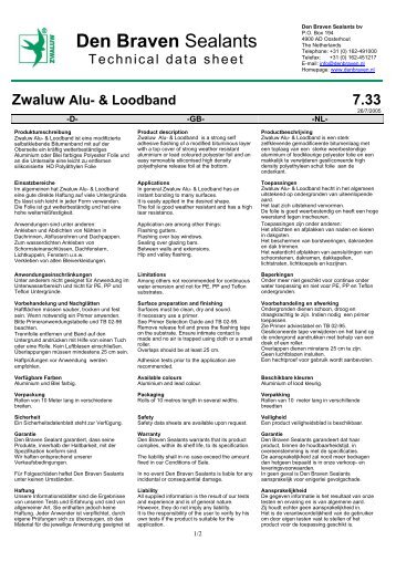 Zwaluw Alu- & Loodband 7.33 - Den Braven