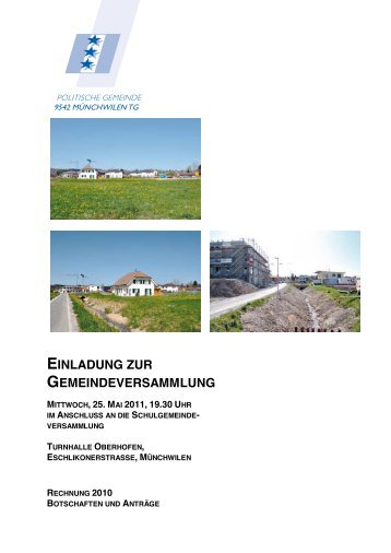 einladung zur gemeindeversammlung - Gemeinde MÃ¼nchwilen