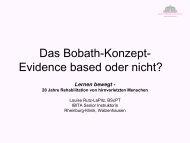 Das Bobath Konzept-Evidence based oder nicht?