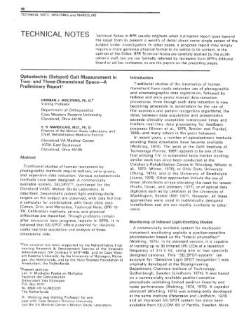 (Selspot) Gait Measurement in Two- & Three-Dimensional Space