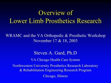 Overview Of Lower Limb Prosthetics Research-Gard - Rehabilitation ...