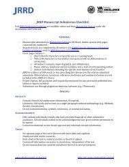 JRRD Manuscript Submission Checklist