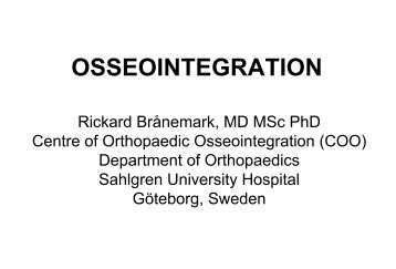 Orthopaedic Osseointegration - Rehabilitation Research ...