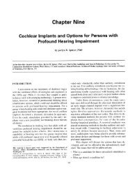 Cochlear Implants and Options for Persons with Profound Hearing ...