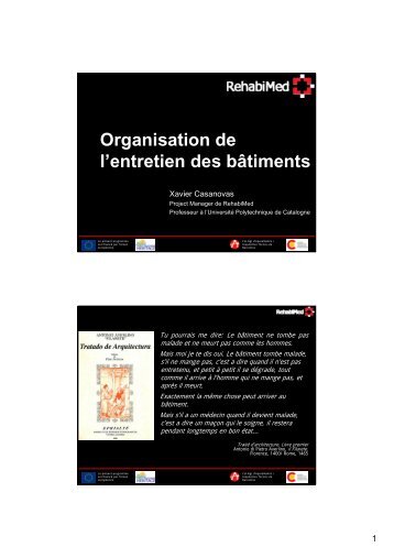 Organisation de l'entretien des bâtiments - RehabiMed