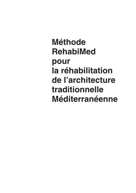 Méthode RehabiMed pour la réhabilitation de l'architecture ...