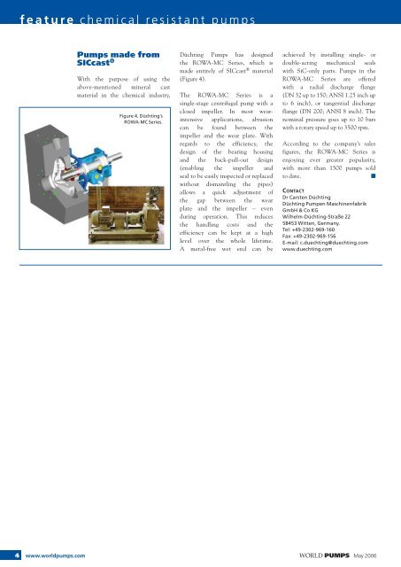 Saving lifecycle costs through use of mineral ... - Düchting Pumpen