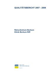 Qualitätsbericht 2008/2009 - Rehazentrum Klinik Borkum Riff