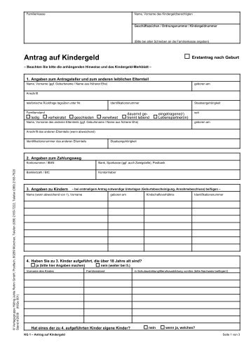 KG 1, Kindergeldantrag (PDF-Formular) - rehmnetz.de