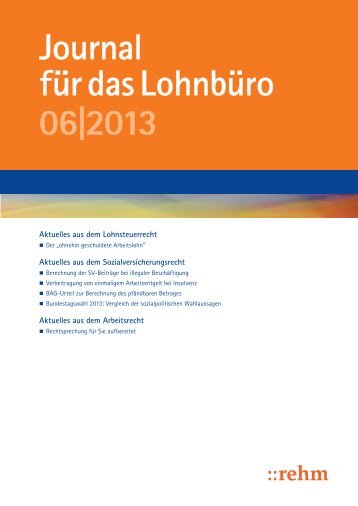 Journal für das Lohnbüro 06|2013 - rehmnetz.de