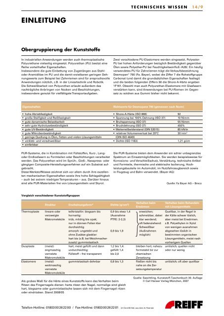 14 [ REIFF TECHNISCHE PRODUKTE ] Technisches Wissen