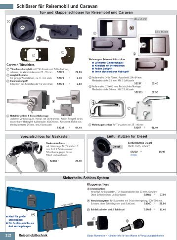 SchlÃ¶sser fÃ¼r Reisemobil und Caravan