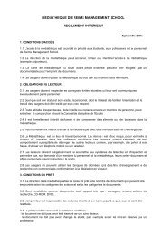 règlement de la médiathèque - Reims Management School